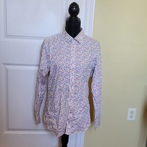 Nick Graham shirt casual button down botantical floral flowers size large